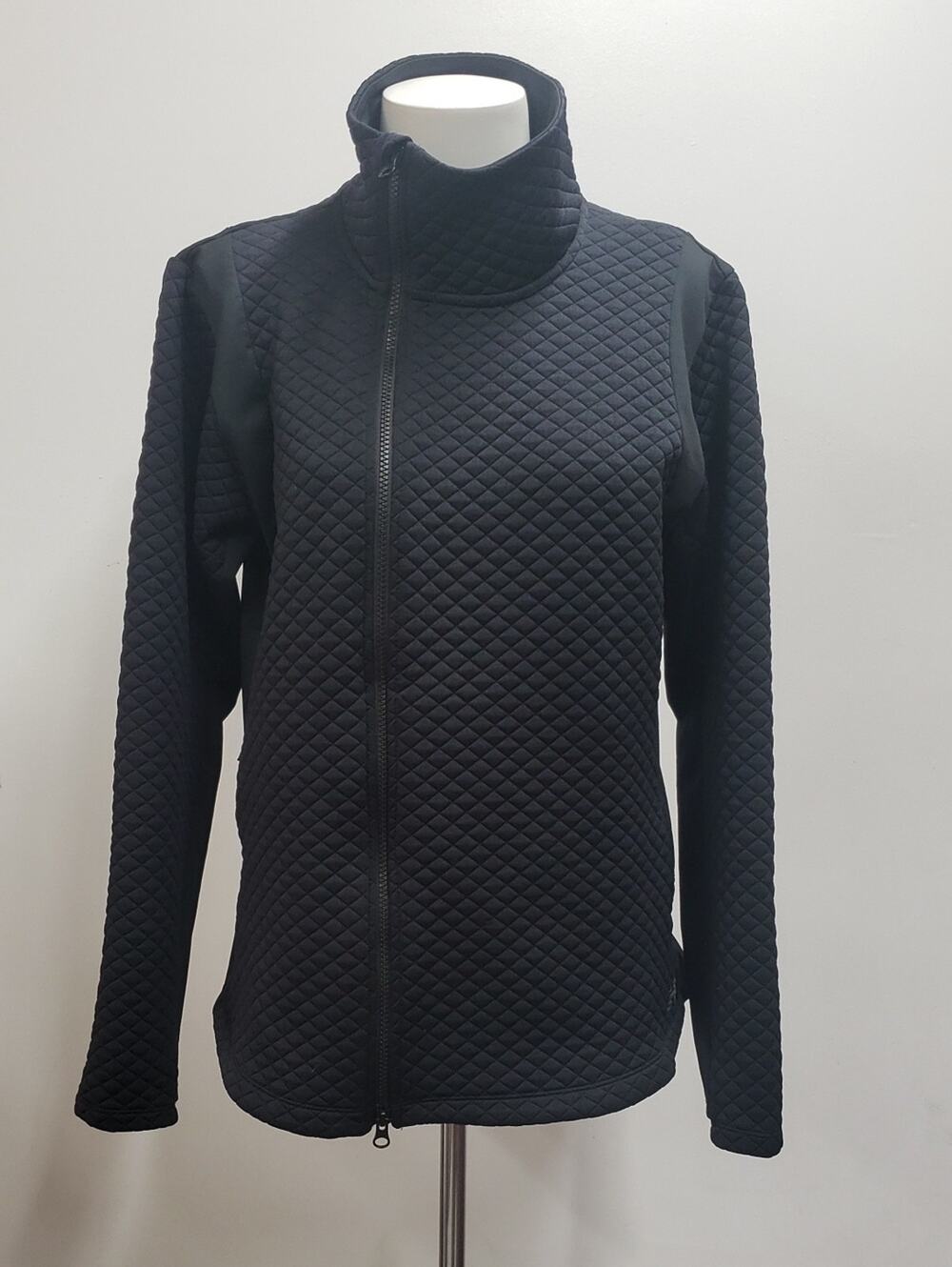 New Balance Quilted Black Side Zip Jacket Women's Size XL Mock Neck